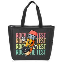 Rock The Test Dont Stress Just Do Your Best Teacher Testing Zip Tote Bag
