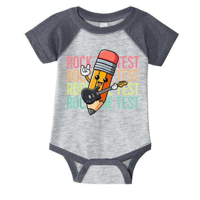 Rock The Test Dont Stress Just Do Your Best Teacher Testing Infant Baby Jersey Bodysuit