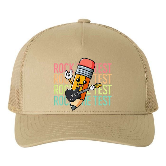 Rock The Test Dont Stress Just Do Your Best Teacher Testing Yupoong Adult 5-Panel Trucker Hat