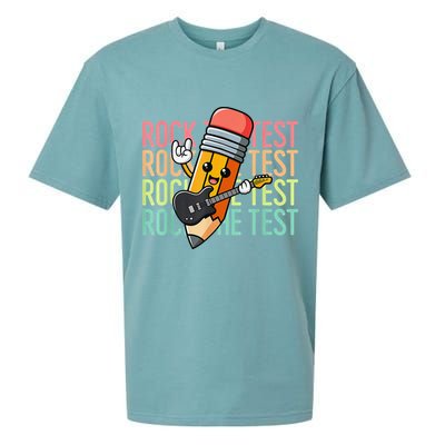 Rock The Test Dont Stress Just Do Your Best Teacher Testing Sueded Cloud Jersey T-Shirt