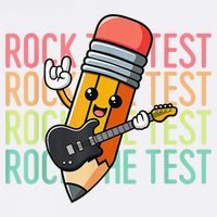 Rock The Test Dont Stress Just Do Your Best Teacher Testing Garment-Dyed Sweatshirt