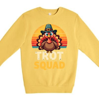 Retro Turkey Trot Squad Thanksgiving Day Harvest Festival Gift Premium Crewneck Sweatshirt