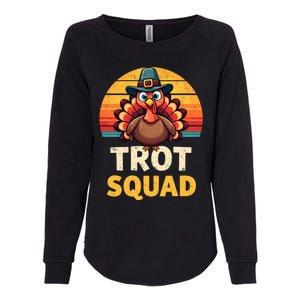 Retro Turkey Trot Squad Thanksgiving Day Harvest Festival Gift Womens California Wash Sweatshirt