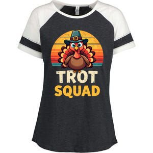 Retro Turkey Trot Squad Thanksgiving Day Harvest Festival Gift Enza Ladies Jersey Colorblock Tee