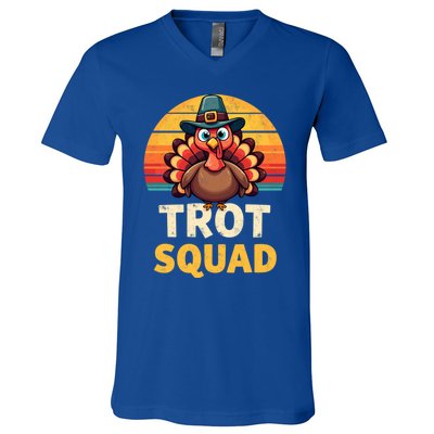 Retro Turkey Trot Squad Thanksgiving Day Harvest Festival Gift V-Neck T-Shirt