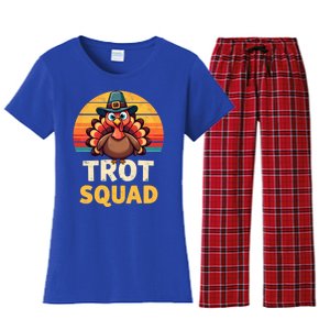 Retro Turkey Trot Squad Thanksgiving Day Harvest Festival Gift Women's Flannel Pajama Set