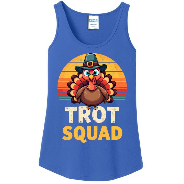 Retro Turkey Trot Squad Thanksgiving Day Harvest Festival Gift Ladies Essential Tank