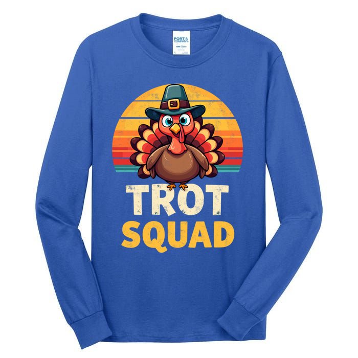 Retro Turkey Trot Squad Thanksgiving Day Harvest Festival Gift Tall Long Sleeve T-Shirt