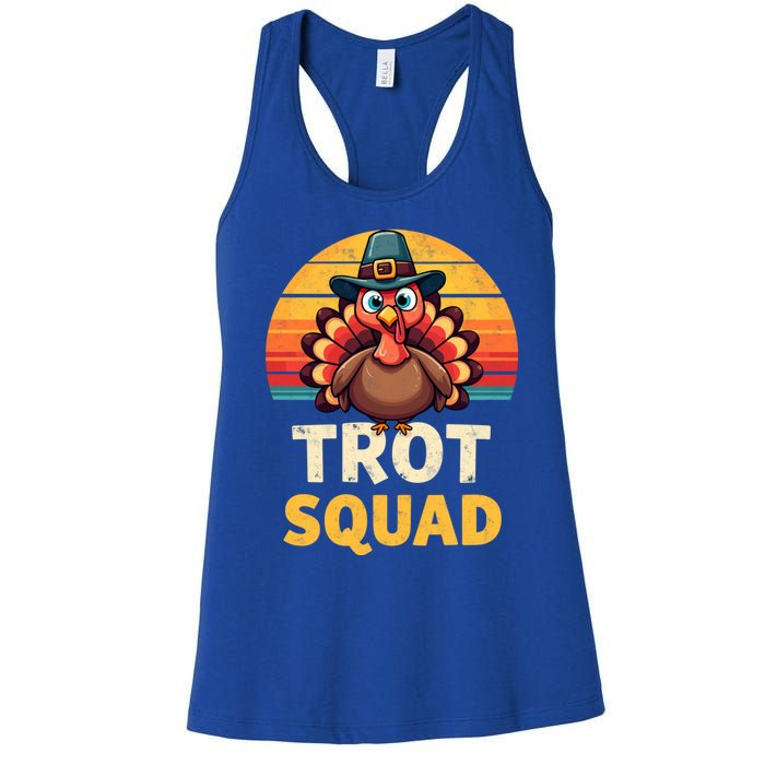 Retro Turkey Trot Squad Thanksgiving Day Harvest Festival Gift Women's Racerback Tank