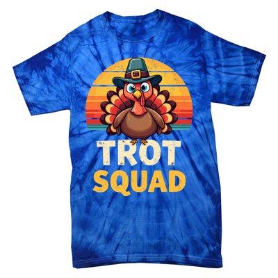 Retro Turkey Trot Squad Thanksgiving Day Harvest Festival Gift Tie-Dye T-Shirt