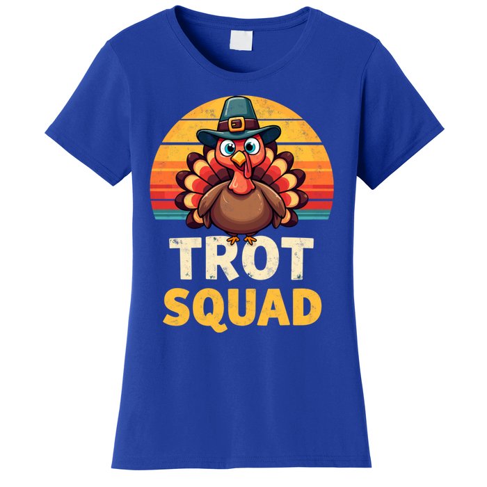 Retro Turkey Trot Squad Thanksgiving Day Harvest Festival Gift Women's T-Shirt