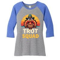 Retro Turkey Trot Squad Thanksgiving Day Harvest Festival Gift Women's Tri-Blend 3/4-Sleeve Raglan Shirt