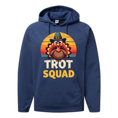 Retro Turkey Trot Squad Thanksgiving Day Harvest Festival Gift Performance Fleece Hoodie