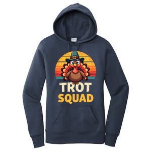 Retro Turkey Trot Squad Thanksgiving Day Harvest Festival Gift Women's Pullover Hoodie