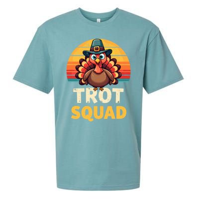 Retro Turkey Trot Squad Thanksgiving Day Harvest Festival Gift Sueded Cloud Jersey T-Shirt