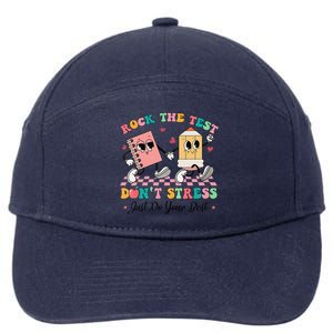 Rock The Test Dont Stress Testing Day Groovy Teacher Student 7-Panel Snapback Hat