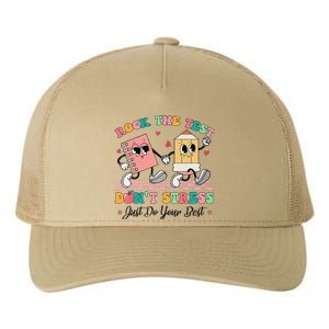 Rock The Test Dont Stress Testing Day Groovy Teacher Student Yupoong Adult 5-Panel Trucker Hat