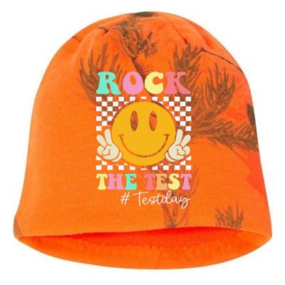 Rock The Test Retro Smile Teacher Testing Test Day Kati - Camo Knit Beanie