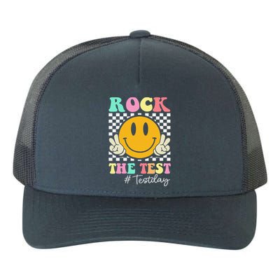 Rock The Test Retro Smile Teacher Testing Test Day Yupoong Adult 5-Panel Trucker Hat