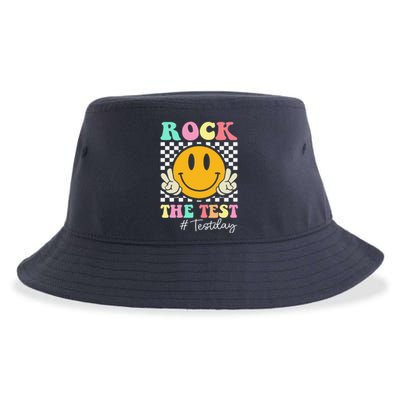 Rock The Test Retro Smile Teacher Testing Test Day Sustainable Bucket Hat