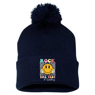 Rock The Test Retro Smile Teacher Testing Test Day Pom Pom 12in Knit Beanie