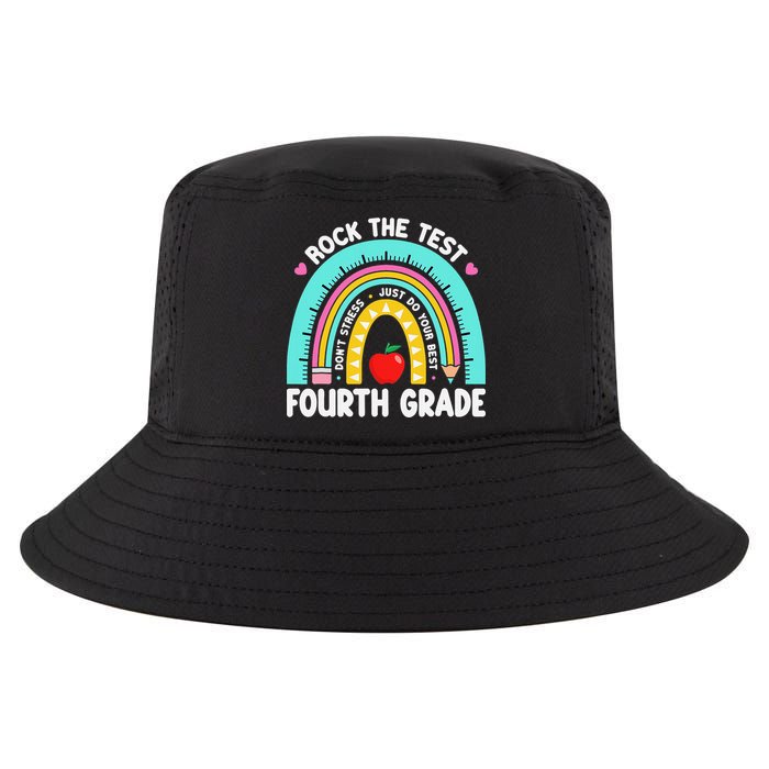 Rock The Test Day 4th Grade Teacher Fourth Grade Testing Cool Comfort Performance Bucket Hat