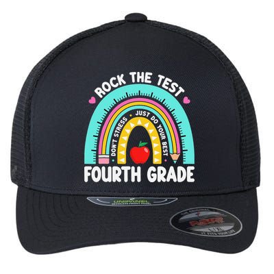 Rock The Test Day 4th Grade Teacher Fourth Grade Testing Flexfit Unipanel Trucker Cap