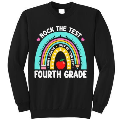 Rock The Test Day 4th Grade Teacher Fourth Grade Testing Sweatshirt