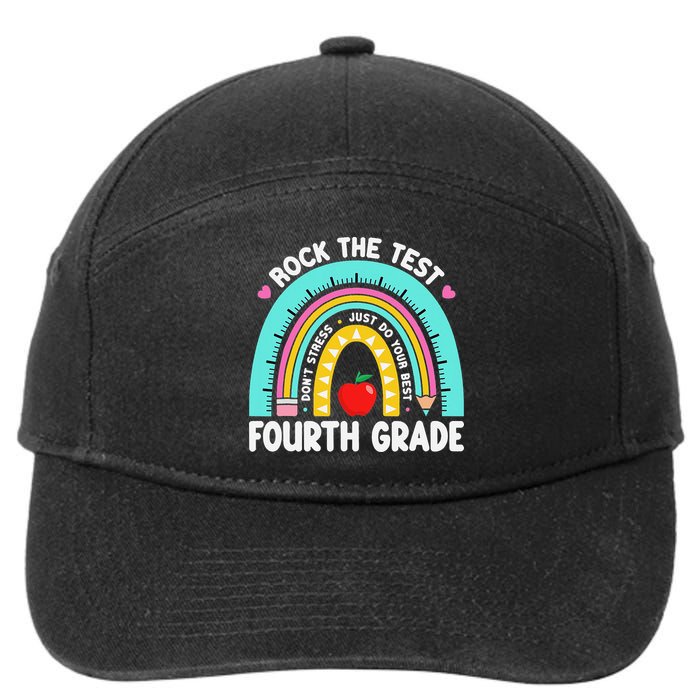 Rock The Test Day 4th Grade Teacher Fourth Grade Testing 7-Panel Snapback Hat
