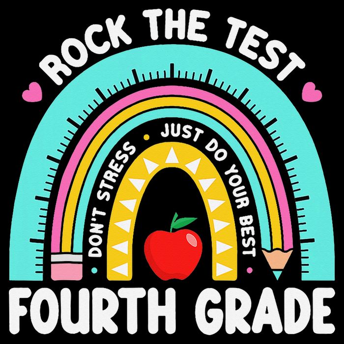 Rock The Test Day 4th Grade Teacher Fourth Grade Testing 7-Panel Snapback Hat