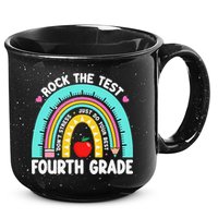 Rock The Test Day 4th Grade Teacher Fourth Grade Testing 15oz Campfire Ceramic Mug