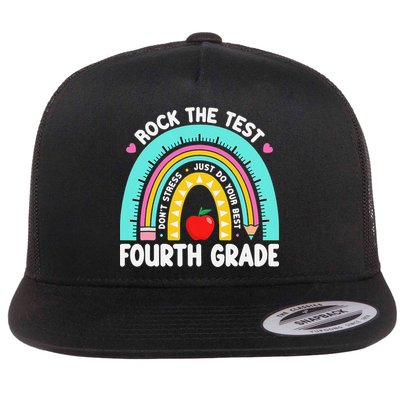 Rock The Test Day 4th Grade Teacher Fourth Grade Testing Flatbill Hat