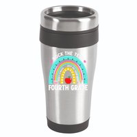 Rock The Test Day 4th Grade Teacher Fourth Grade Testing 16oz Travel Tumbler