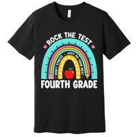 Rock The Test Day 4th Grade Teacher Fourth Grade Testing Premium T-Shirt