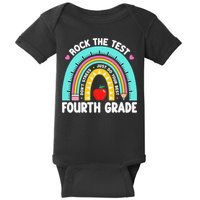 Rock The Test Day 4th Grade Teacher Fourth Grade Testing Baby Bodysuit