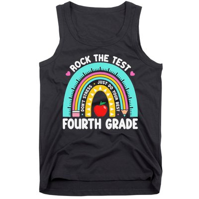 Rock The Test Day 4th Grade Teacher Fourth Grade Testing Tank Top
