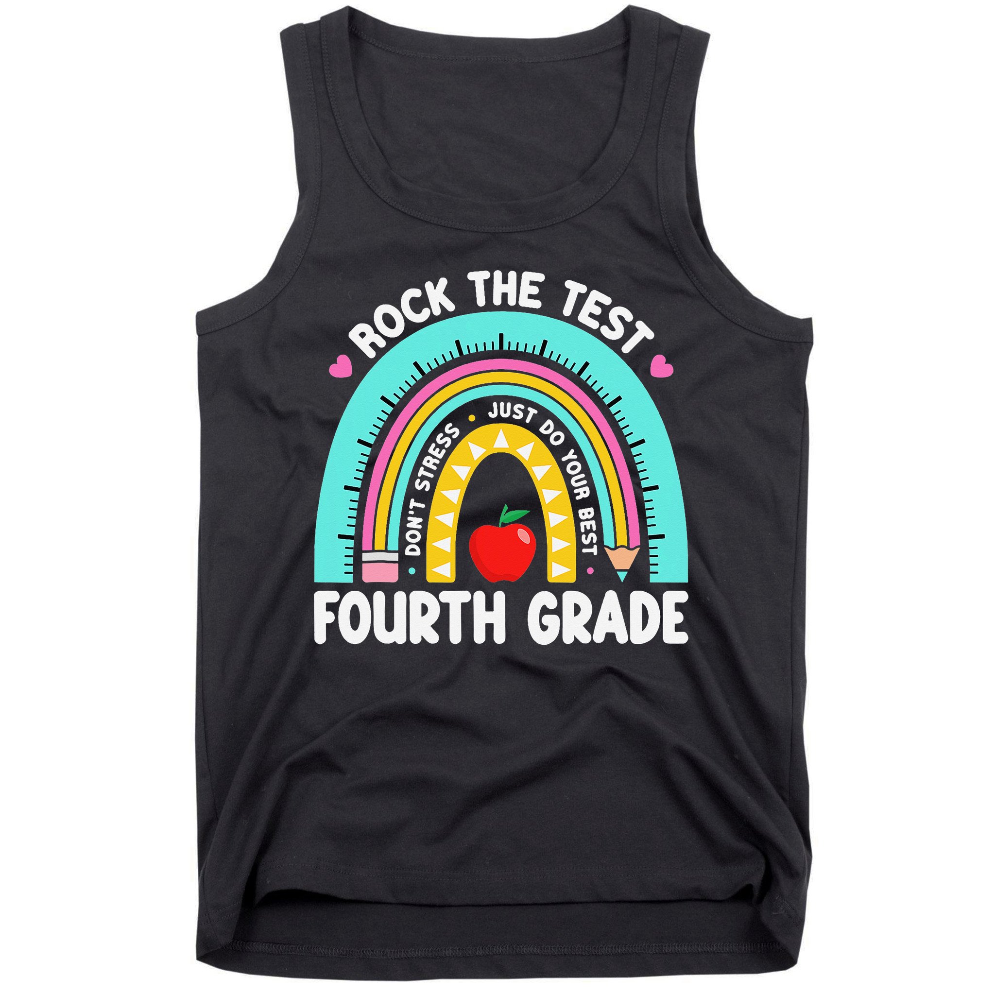 Rock The Test Day 4th Grade Teacher Fourth Grade Testing Tank Top