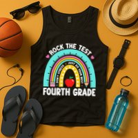 Rock The Test Day 4th Grade Teacher Fourth Grade Testing Tank Top