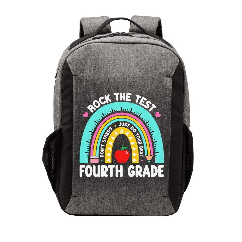Rock The Test Day 4th Grade Teacher Fourth Grade Testing Vector Backpack