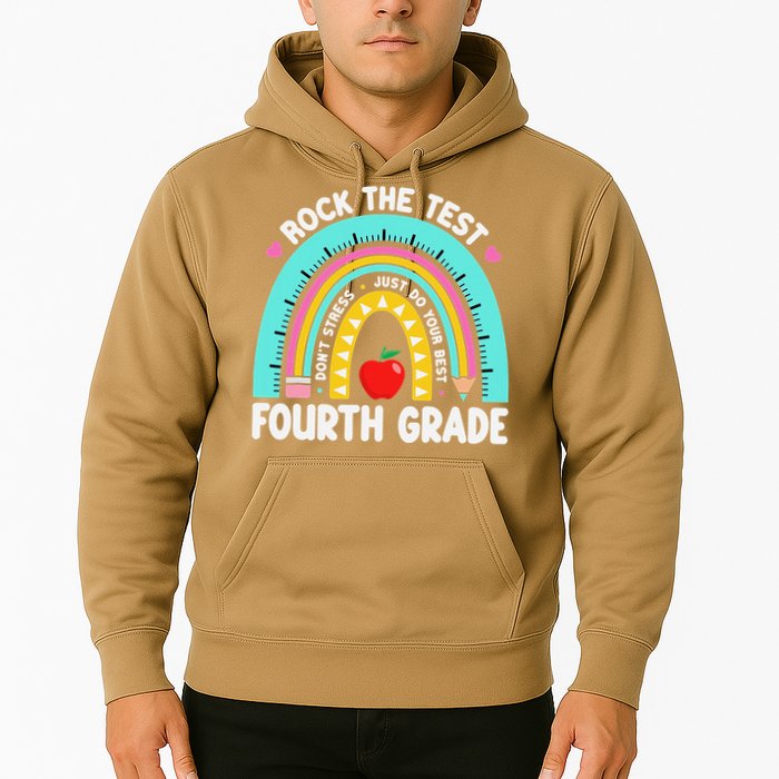 Rock The Test Day 4th Grade Teacher Fourth Grade Testing Hoodie