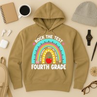 Rock The Test Day 4th Grade Teacher Fourth Grade Testing Hoodie