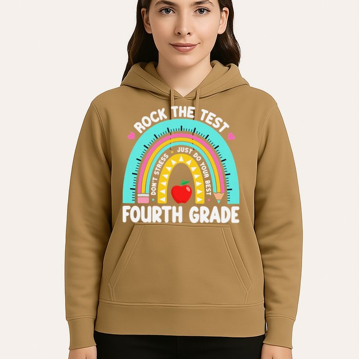 Rock The Test Day 4th Grade Teacher Fourth Grade Testing Hoodie
