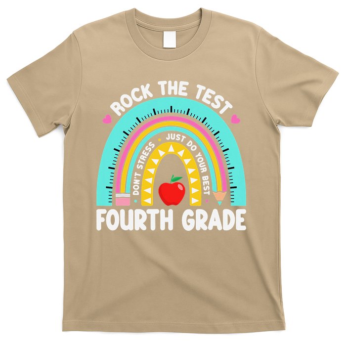 Rock The Test Day 4th Grade Teacher Fourth Grade Testing T-Shirt