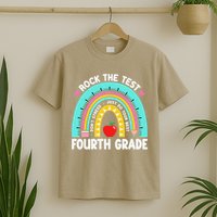 Rock The Test Day 4th Grade Teacher Fourth Grade Testing T-Shirt