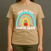 Rock The Test Day 4th Grade Teacher Fourth Grade Testing T-Shirt
