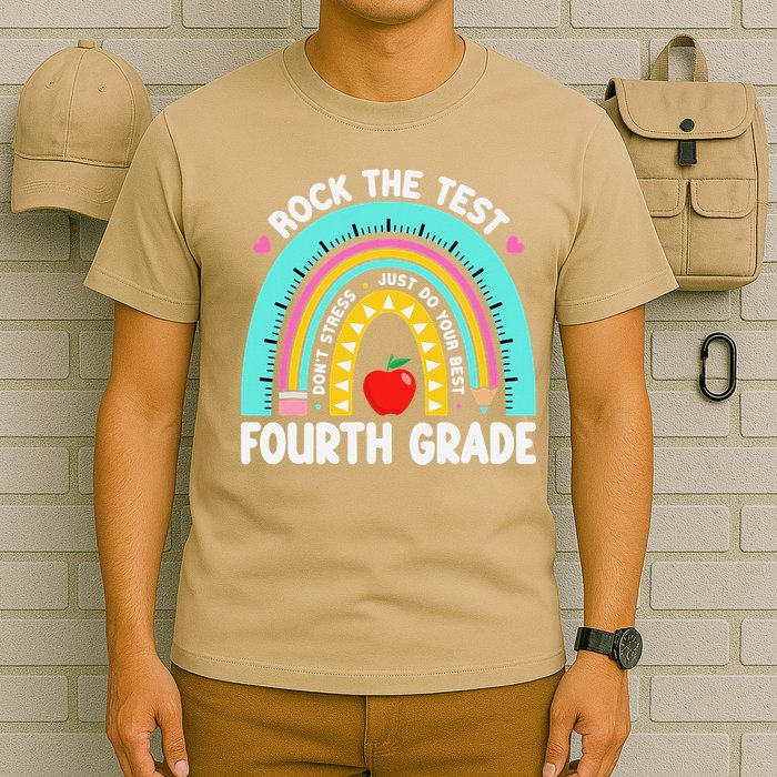 Rock The Test Day 4th Grade Teacher Fourth Grade Testing T-Shirt