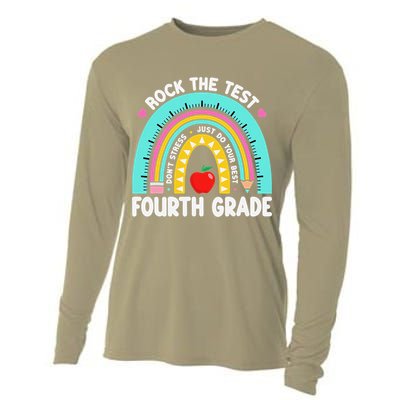 Rock The Test Day 4th Grade Teacher Fourth Grade Testing Cooling Performance Long Sleeve Crew