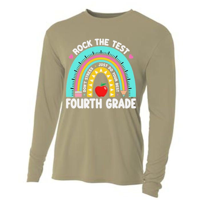 Rock The Test Day 4th Grade Teacher Fourth Grade Testing Cooling Performance Long Sleeve Crew