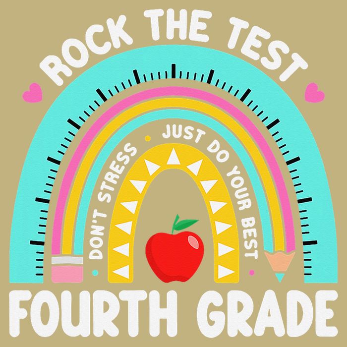 Rock The Test Day 4th Grade Teacher Fourth Grade Testing Cooling Performance Long Sleeve Crew