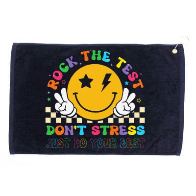 Rock The Test For Teacher Student Testing Day Grommeted Golf Towel